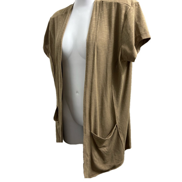 Eddie Bauer Tan Open Front Cardigan Size Medium - Picture 4 of 6